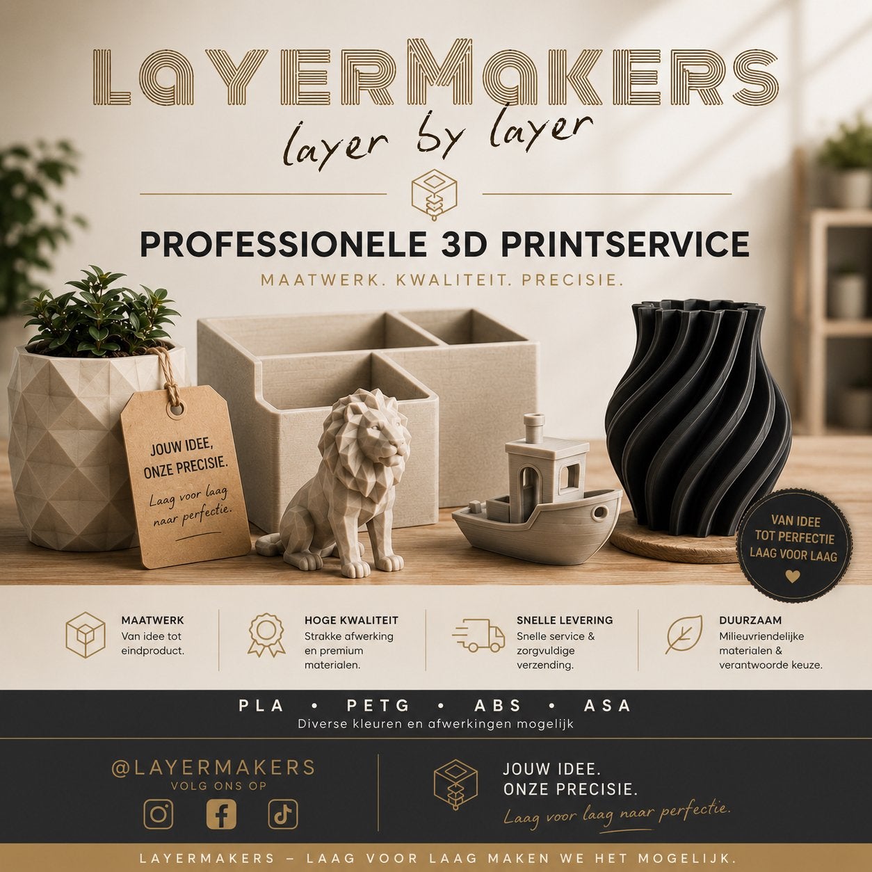 3D PRINT SERVICE - SNEL, STRAK & BETAALBAAR (LayerMakers), Ophalen of Verzenden, Nieuw