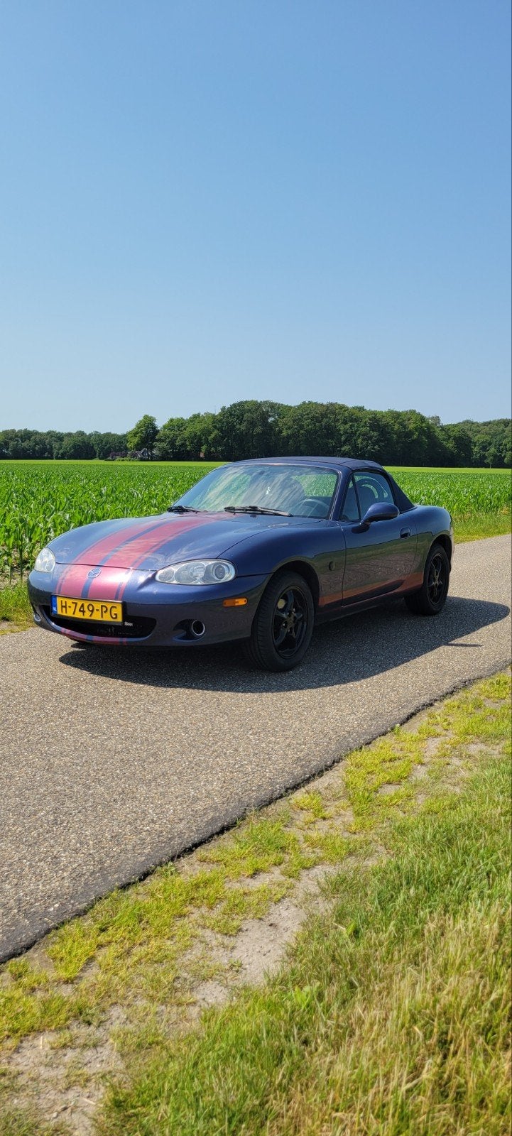 Mazda mx-5 NBFL 1.6 Blauw, Auto's, Mazda, Achterwielaandrijving, 40 €/maand, Zwart, 4 cilinders