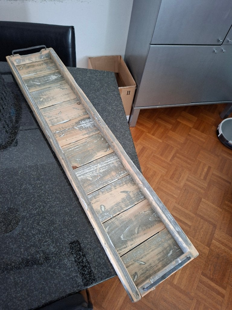 Houten borrel-tapas plank/dienblad met handvaten, Ophalen, Hout, Snij-/serveerplank, Zo goed als nieuw