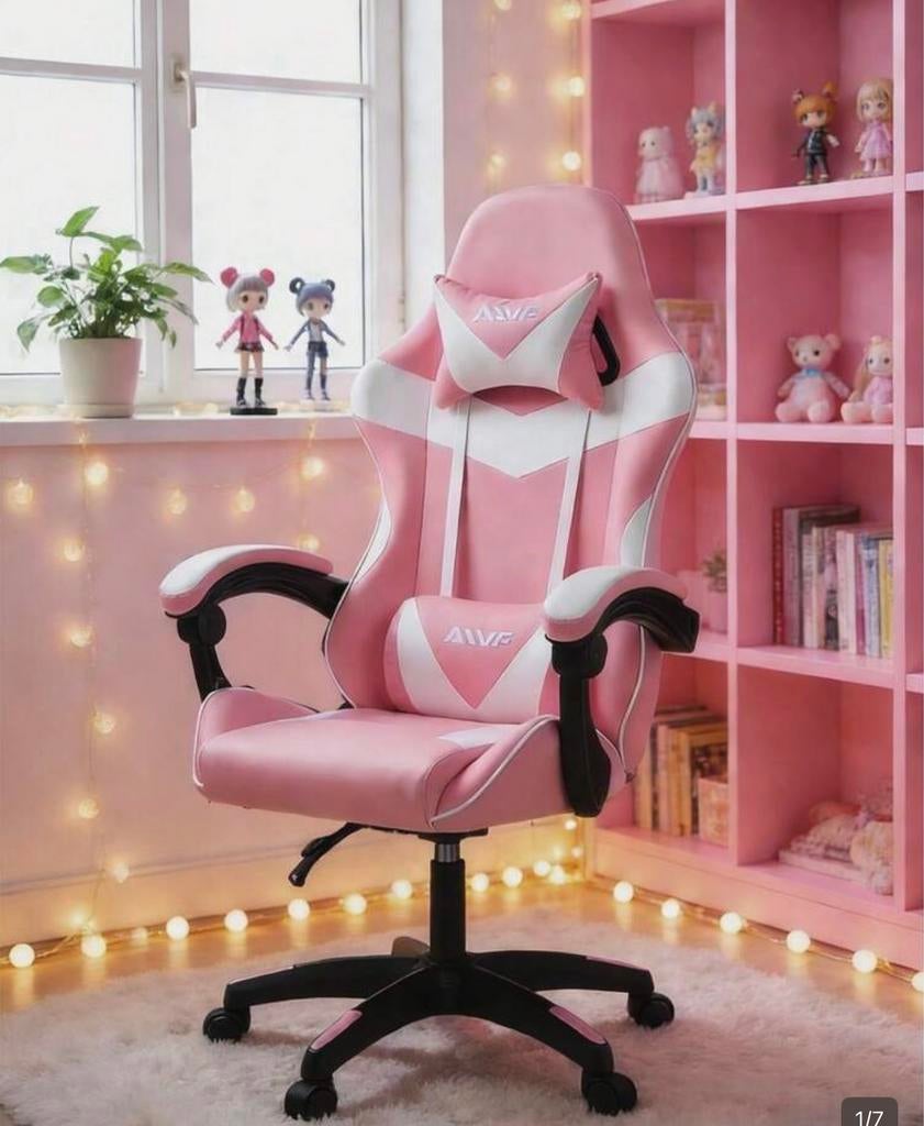 Roze Gaming, Ophalen, Zo goed als nieuw, Roze, Bureaustoel