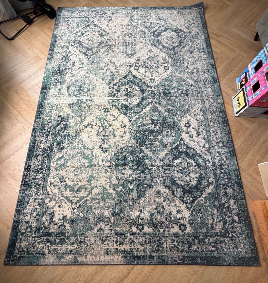 VONSBÄK Vloerkleed 200x300 cm - Groen/Beige, Ophalen, Gebruikt, 200 cm of meer, Rechthoekig