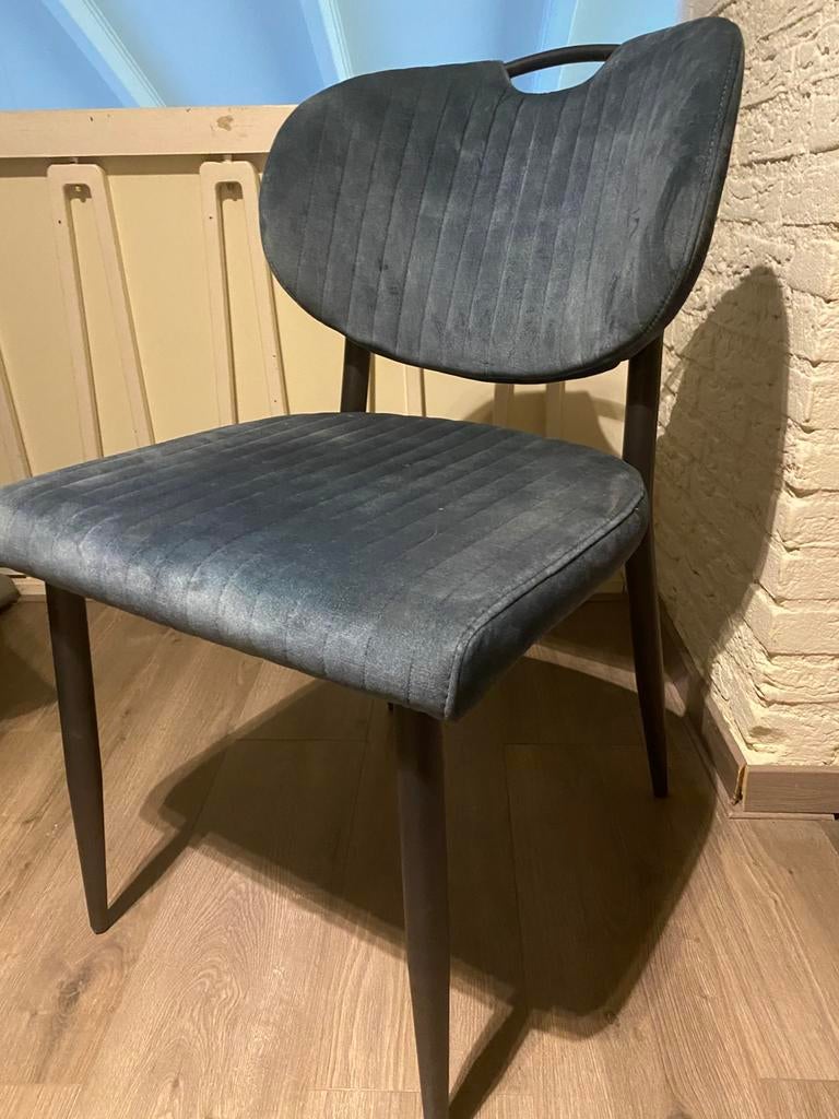 6 nette blauwe eetkamer stoelen, Huis en Inrichting, Stoelen, Ophalen, Zo goed als nieuw, Blauw