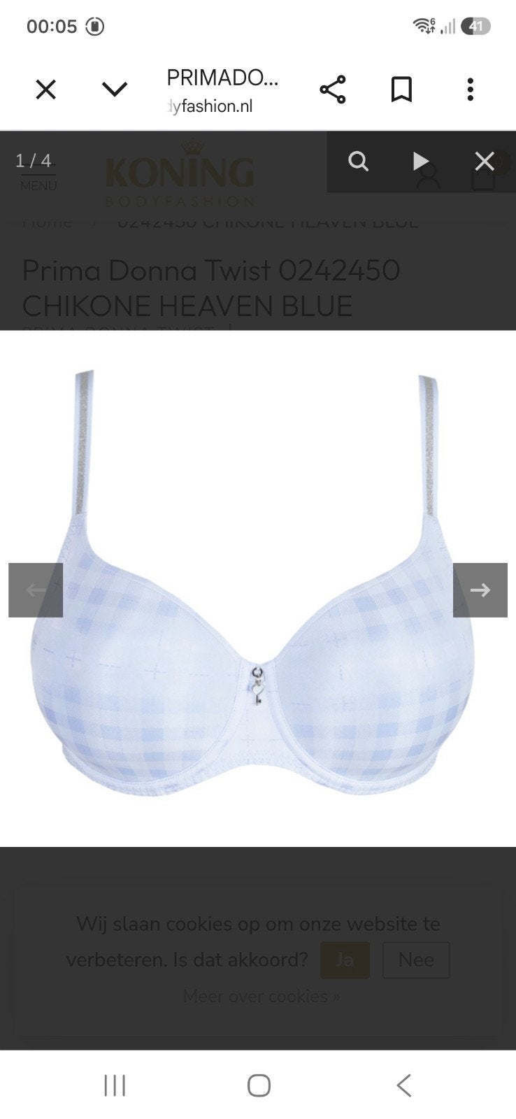 Prima Donna Twist BH Chikone maat 75E Nieuw!, Prima Donna, Ophalen of Verzenden, Blauw, BH