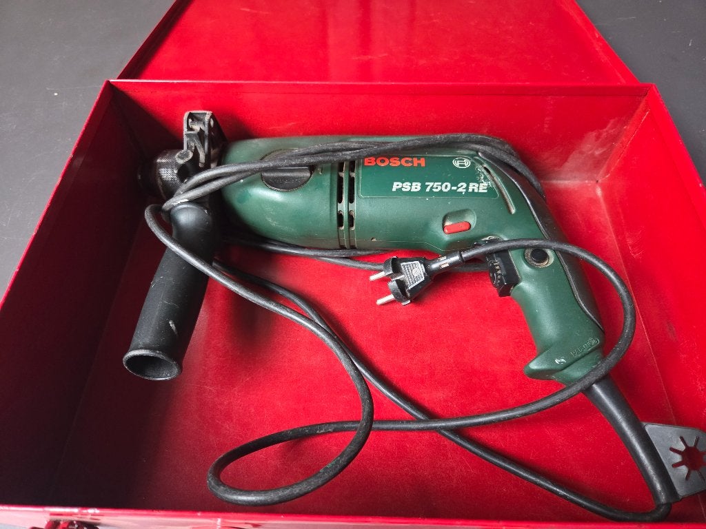 BOSCH klopboormachine PSB 750-2RE, Doe-het-zelf en Verbouw, Ophalen of Verzenden, Gebruikt, 600 watt of meer, Boormachine