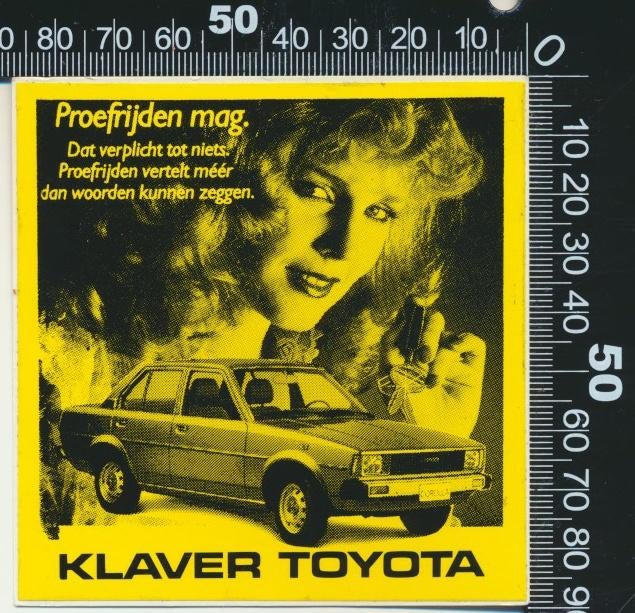 Sticker: Klaver Toyota, Ophalen of Verzenden, Zo goed als nieuw, Auto of Motor