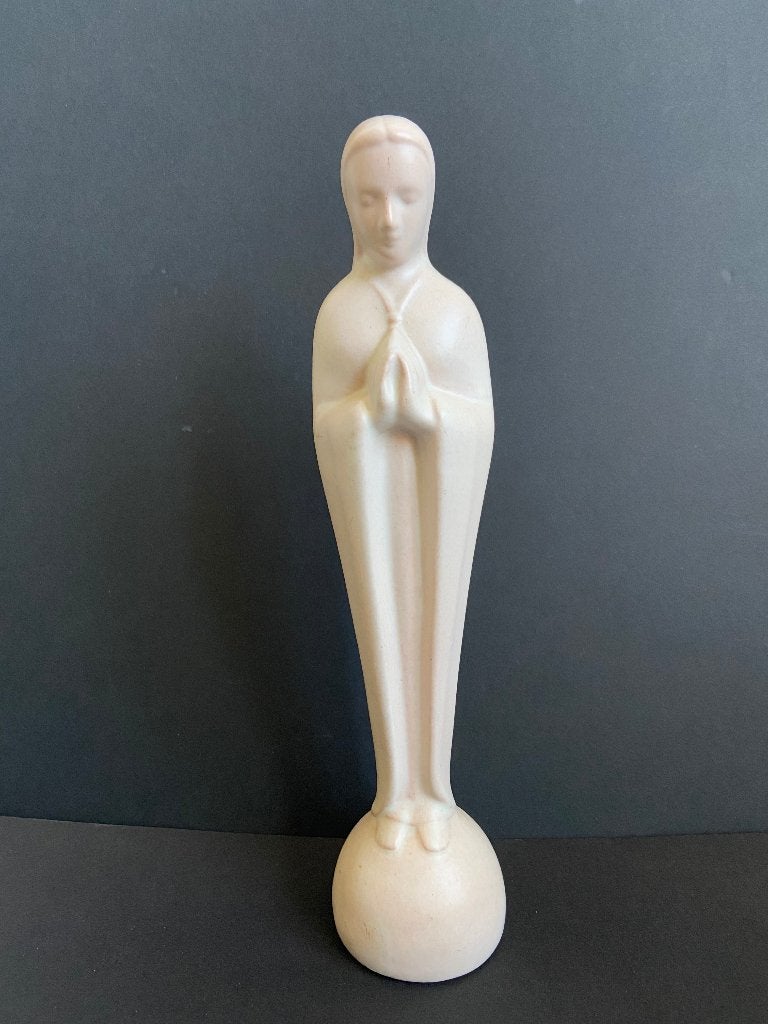 Madonna Maria 30 cm creme, Ophalen of Verzenden, Gebruikt, Beeld(je), Christendom | Katholiek