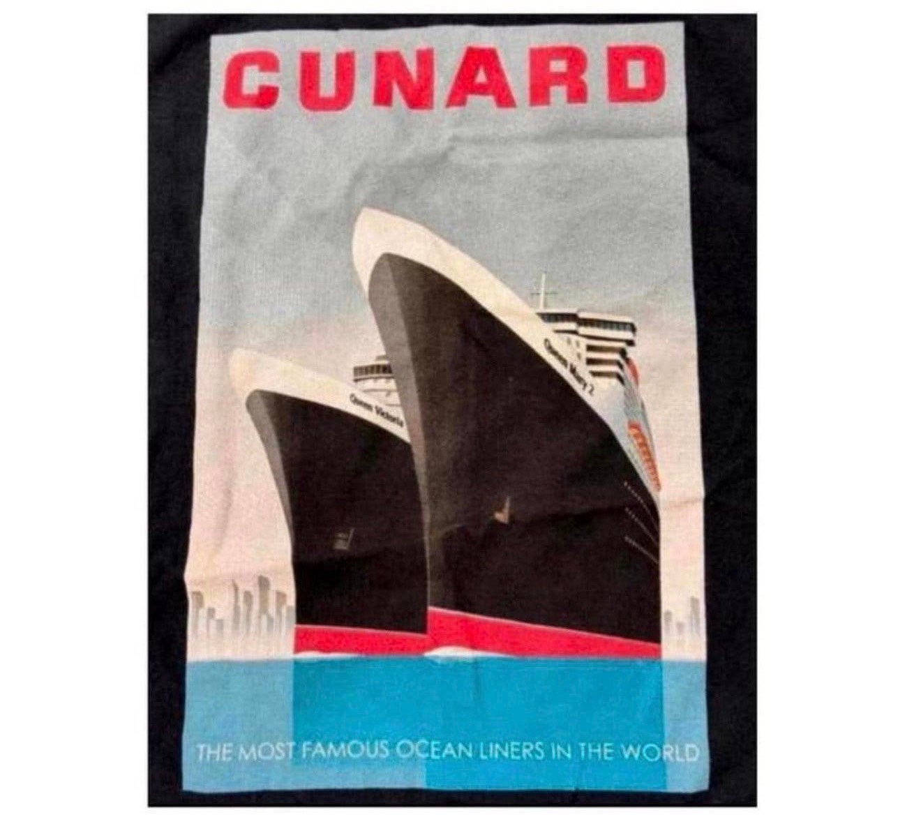 Cunard T-shirt S-M nieuw queen mary 2 famous ocean liners, P, Blauw, P, P