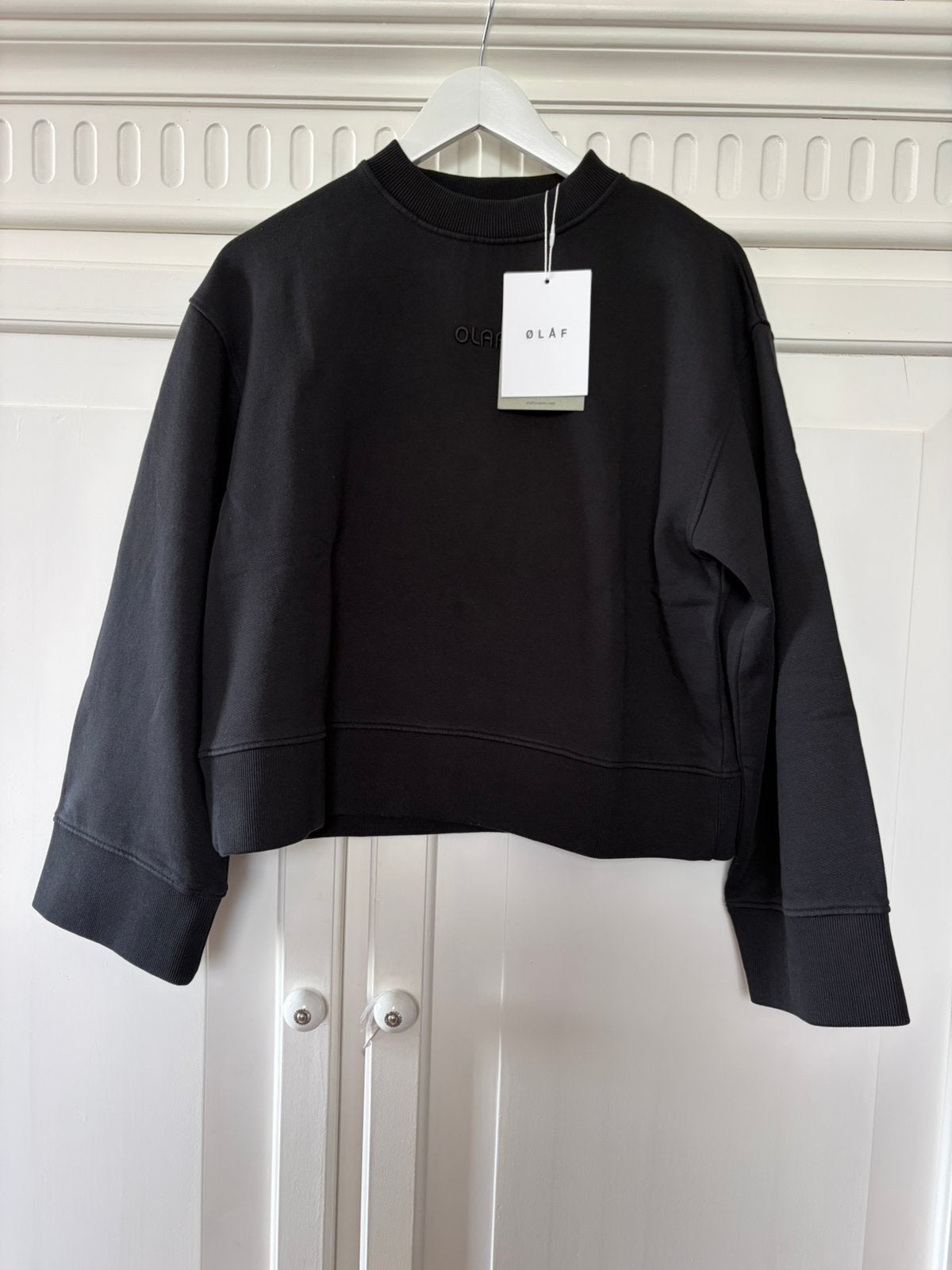 OLAF Retro sweater met logoborduring XS nieuw, Ophalen of Verzenden, Nieuw, Maat 34 (XS) of kleiner, Zwart