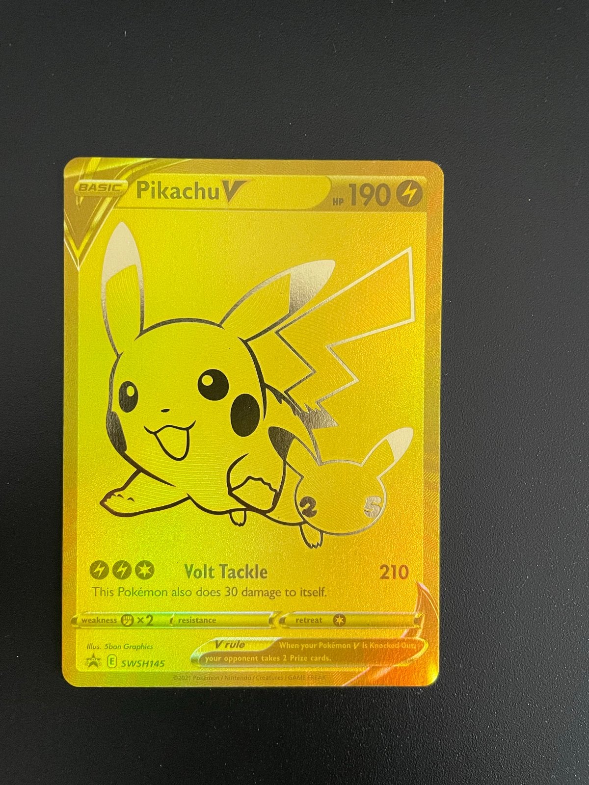 Pikachu V Gold Kaart - Near Mint Conditie, Ophalen of Verzenden, Zo goed als nieuw, Losse kaart