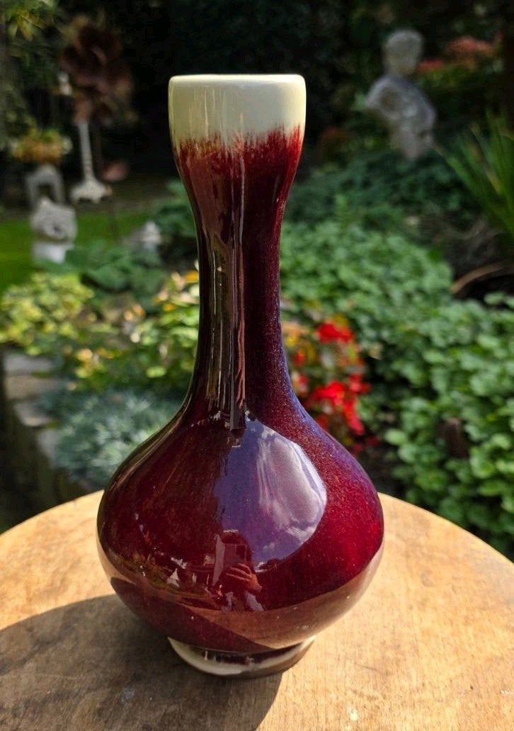 Prachtige Antieke Chinese Flambé / Sang de Boeuf Vaas – 23cm, Antiek en Kunst, Ophalen of Verzenden