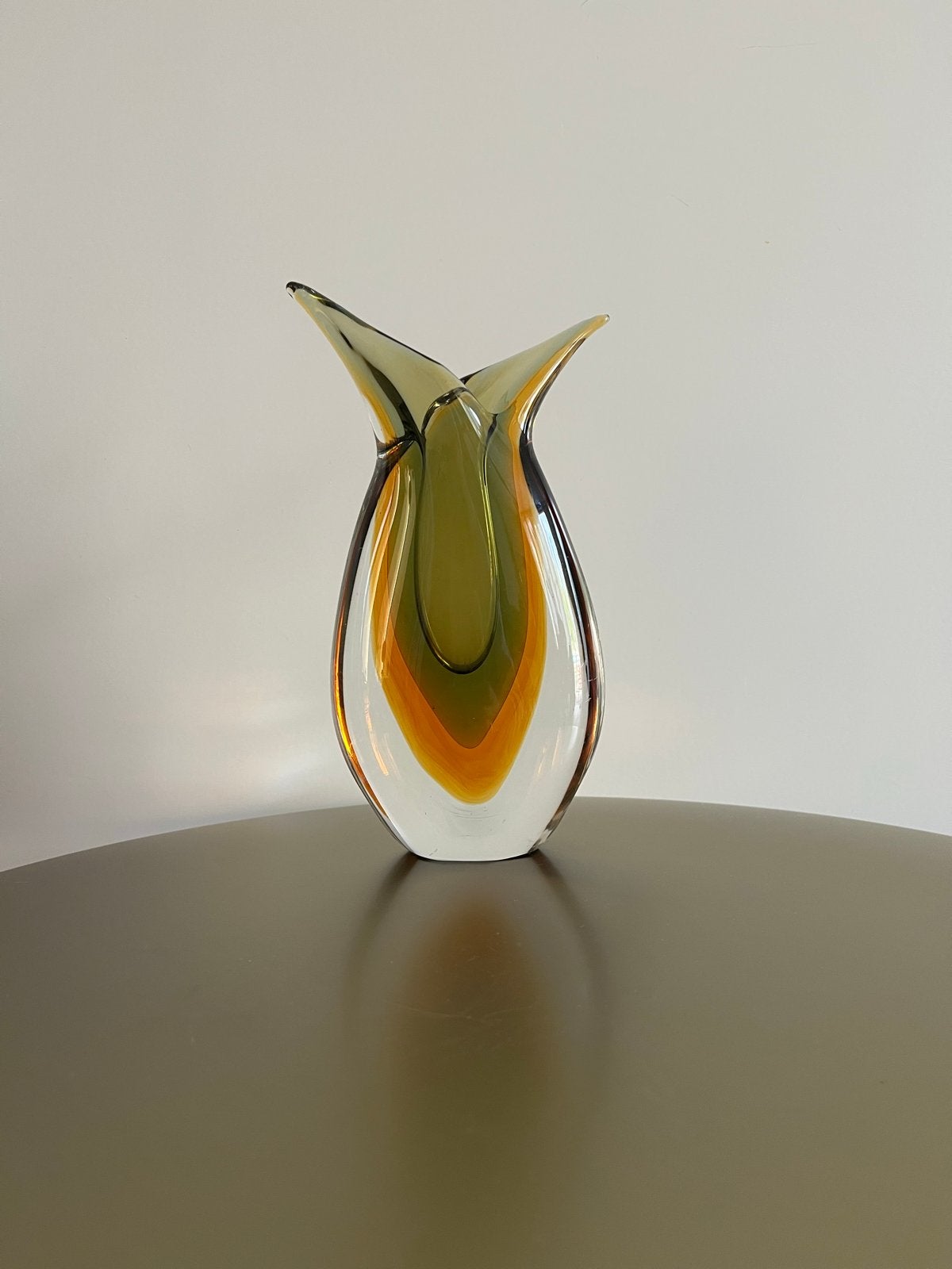 Vintage Murano Sommerso Vaas - Flavio Poli Stijl, Ophalen of Verzenden