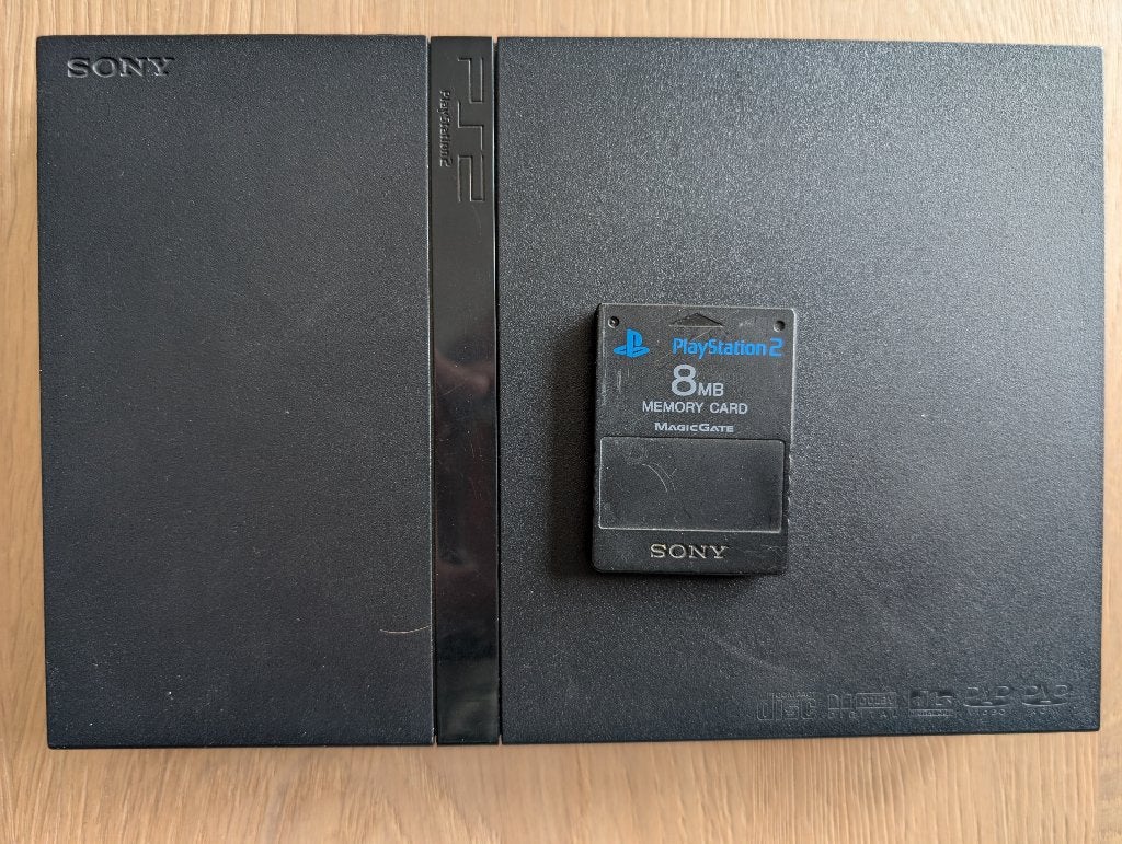 Sony PlayStation 2 Slim, controller, 12 spellen, incl. doos, Ophalen, Gebruikt, Zwart, Met games