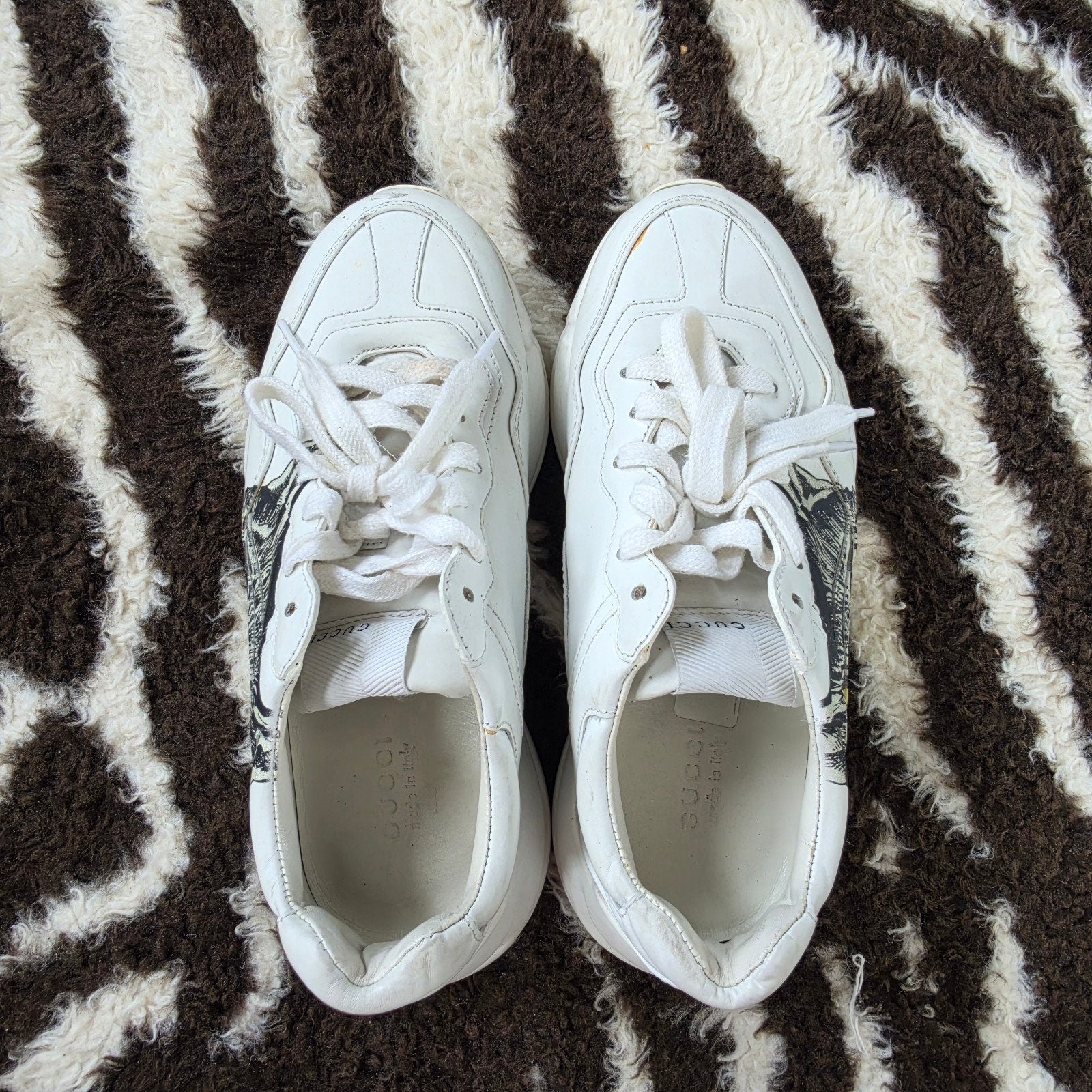 Gucci Rhyton sneakers met kattenprint - Maat 36, Verzenden, Wit, Gedragen, Gucci