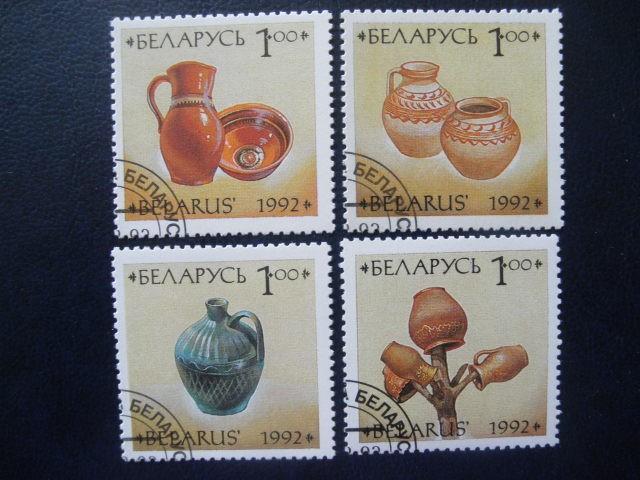 Postzegels Wit Rusland 1992 vazen, aardewerk - cw. € 1,20., Ophalen of Verzenden, Overige landen, Gestempeld