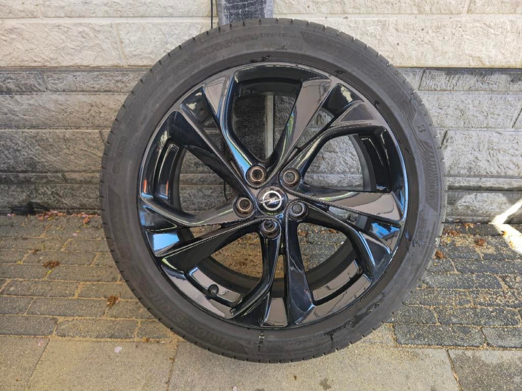 17" Opel velgen Zwart met Zomerbanden, Auto-onderdelen, Banden en Velgen, Ophalen, Gebruikt, Velg(en), 17 inch