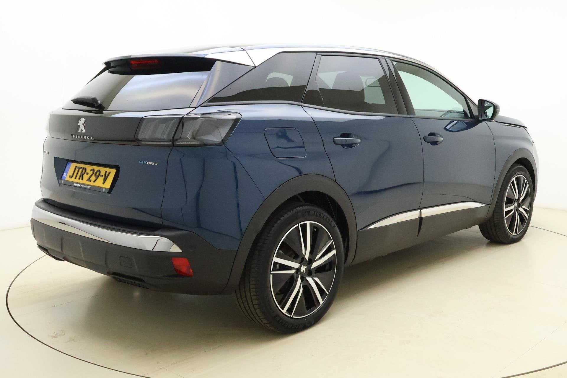 Peugeot 3008 1.6 HYbrid 180 Allure Pack Business | 19 inch |, Auto's, Euro 6, 181 pk, Blauw, Leder en Stof