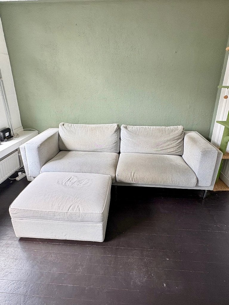 IKEA Nockeby 3-zitsbank incl. hocker, Ophalen, Gebruikt, Driepersoons, 75 tot 100 cm