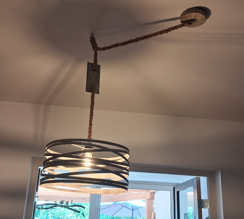 Hanglamp, Ophalen, E27 (groot), Zo goed als nieuw, Industrieel