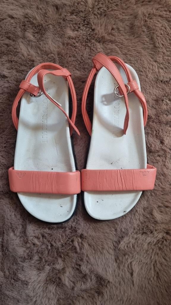 Emporio Armani sandalen - Koraalroze, Emporio Armani, Roze, Gedragen, Sandalen of Muiltjes