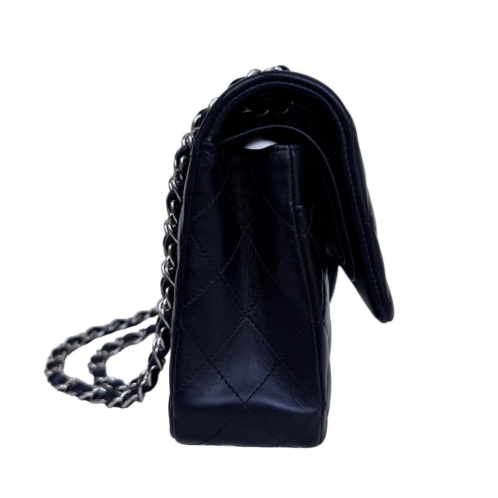Chanel classic double flap timeless 2.55 zwart zilver tas image 10