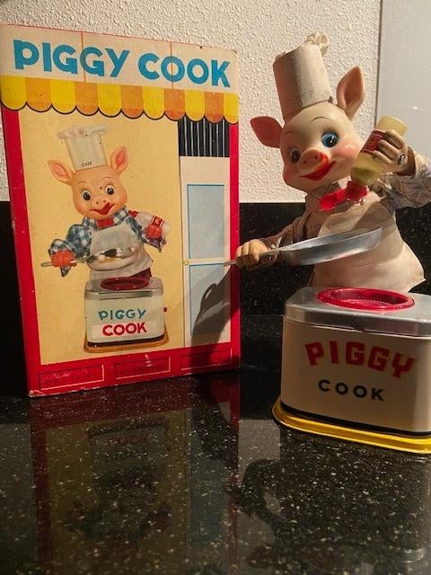 Piggy Cook Yonezawa Japan in box '50-'60ties, Antiek en Kunst, Antiek | Speelgoed, Ophalen of Verzenden