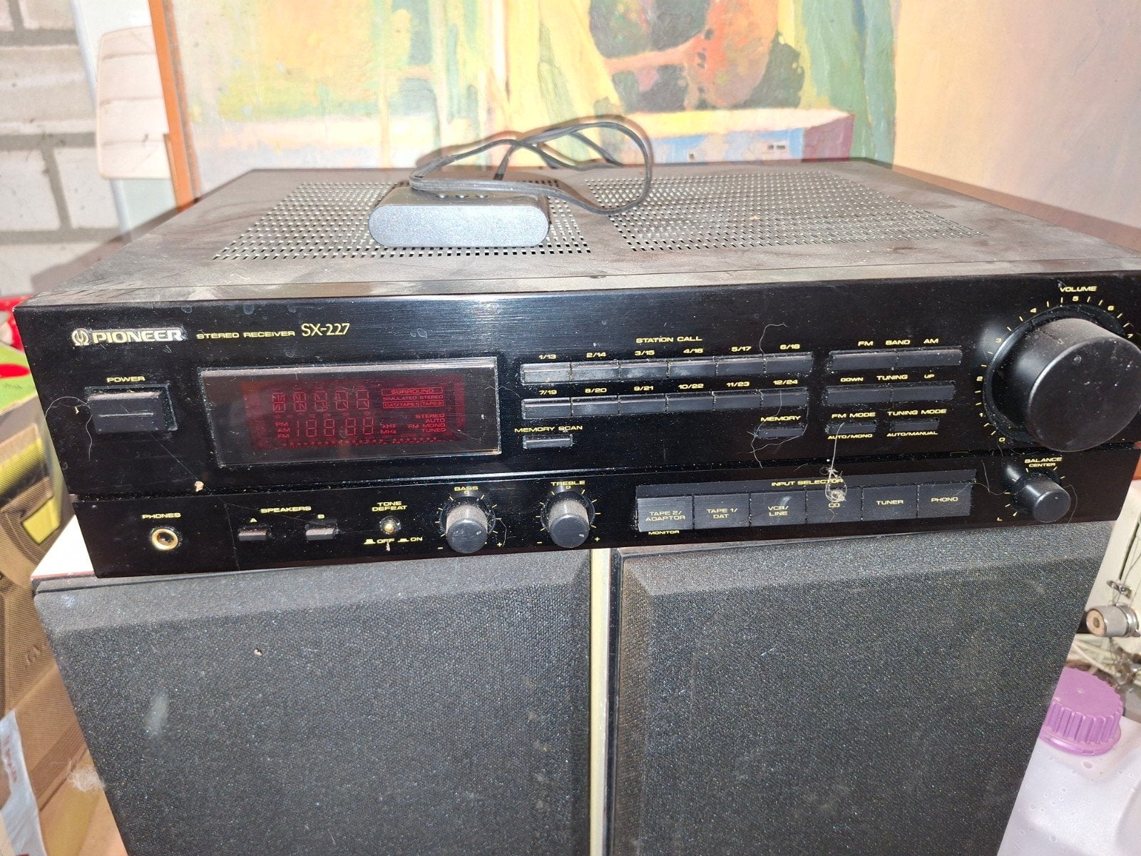 Pioneer SX-227 Stereo Receiver met BNS E24 Speakers, Gebruikt, Ophalen of Verzenden, 60 tot 120 watt, Pioneer