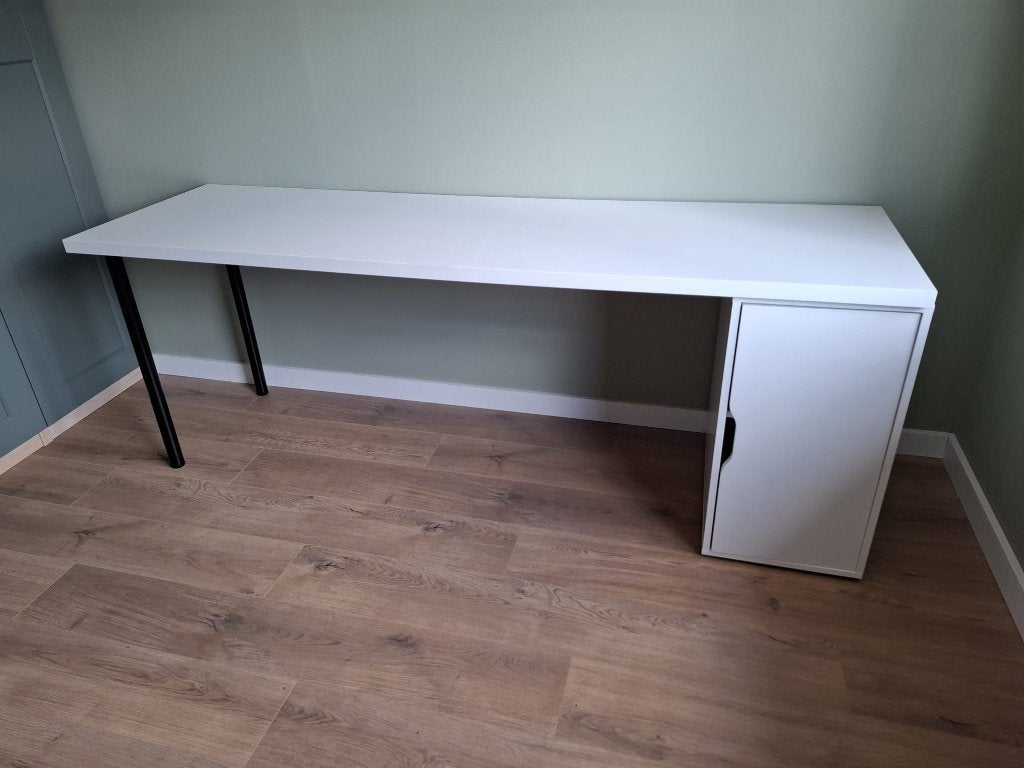 Ikea bureau met kastje 200 x 60 cm, Ophalen, Gebruikt, Scandinavisch, IKEA