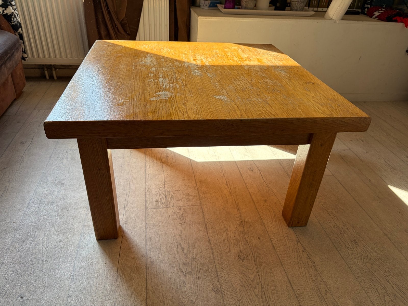 Houten salontafel - opknapper, Ophalen, Gebruikt, Vierkant, 50 tot 100 cm