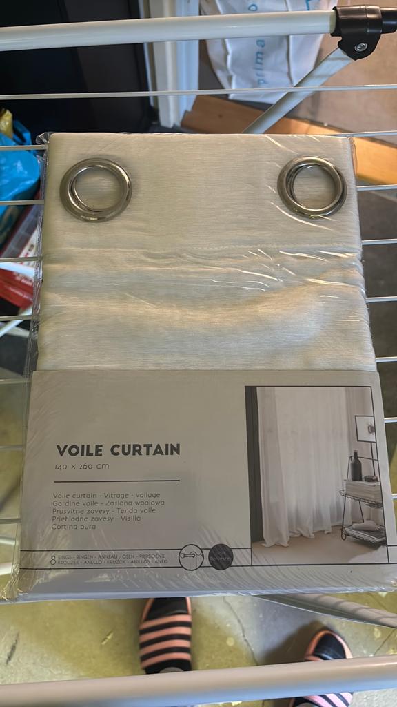 8 stuks Vitrage Voile Gordijnen 140x260cm, Ophalen, 100 tot 150 cm, 200 cm of meer, Wit