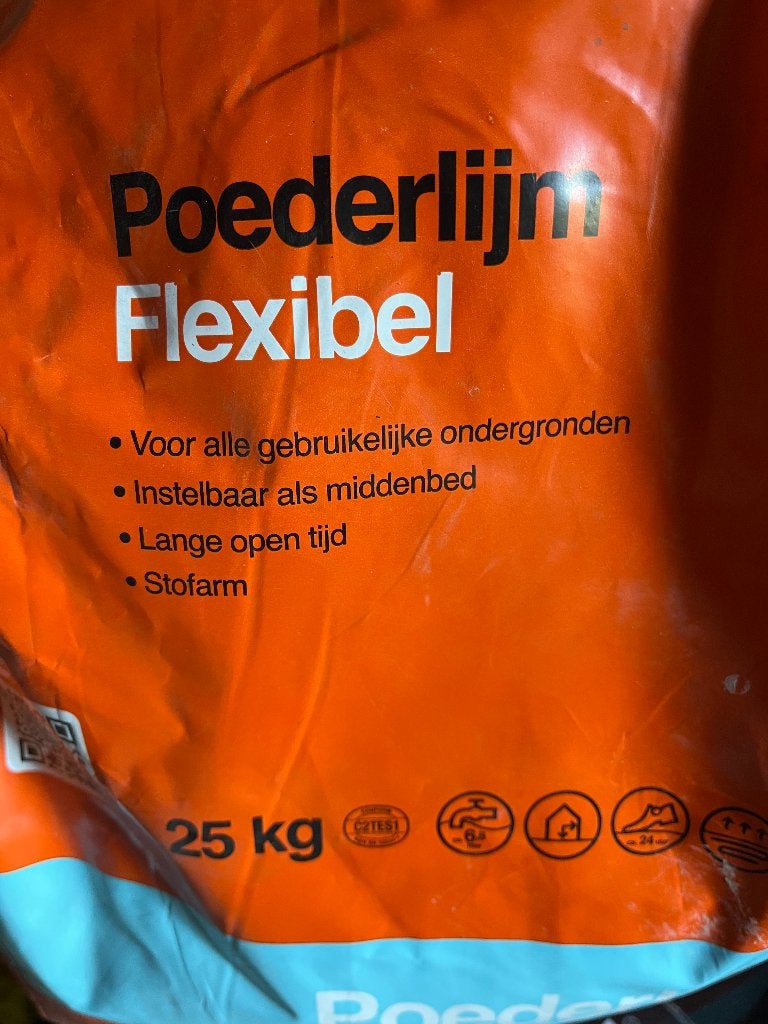 Poederlijm flexibel en Voegmiddel grijs en antraciet, Doe-het-zelf en Verbouw, Ophalen, 60 cm of meer, Nieuw, 10 m² of meer