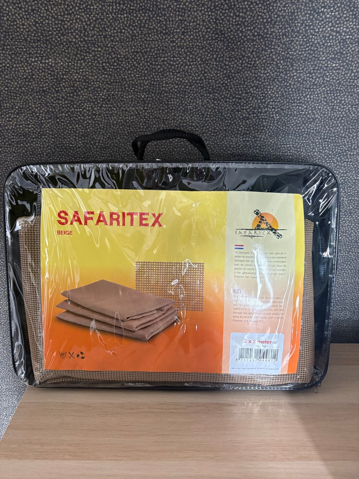 Safaritex Beige Schaduwdoek 2x2 meter, Caravans en Kamperen, Ophalen of Verzenden, Zo goed als nieuw