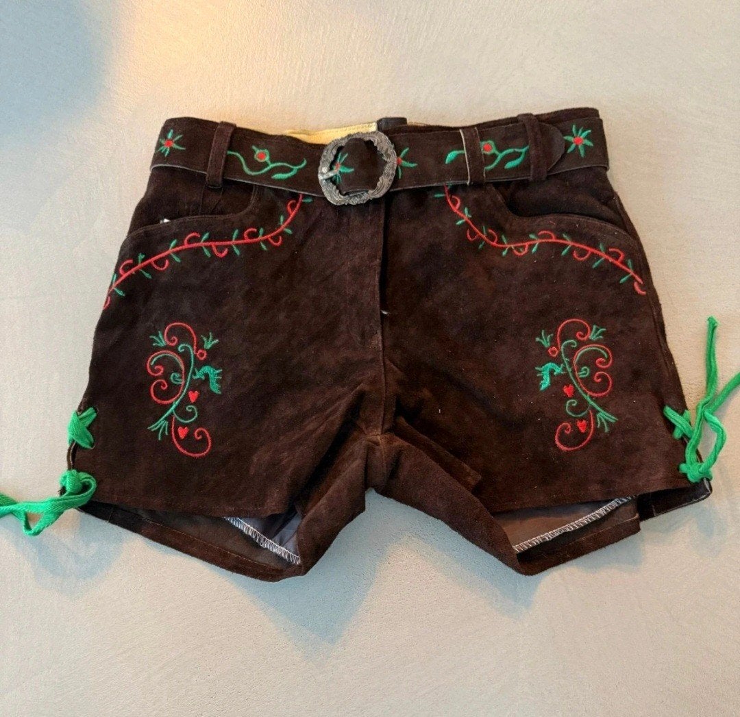 Leren korte broek - Lederhose - Maat 38/40 (M), Kleding | Dames, Broeken en Pantalons, Maat 38/40 (M), Nieuw, Ophalen of Verzenden