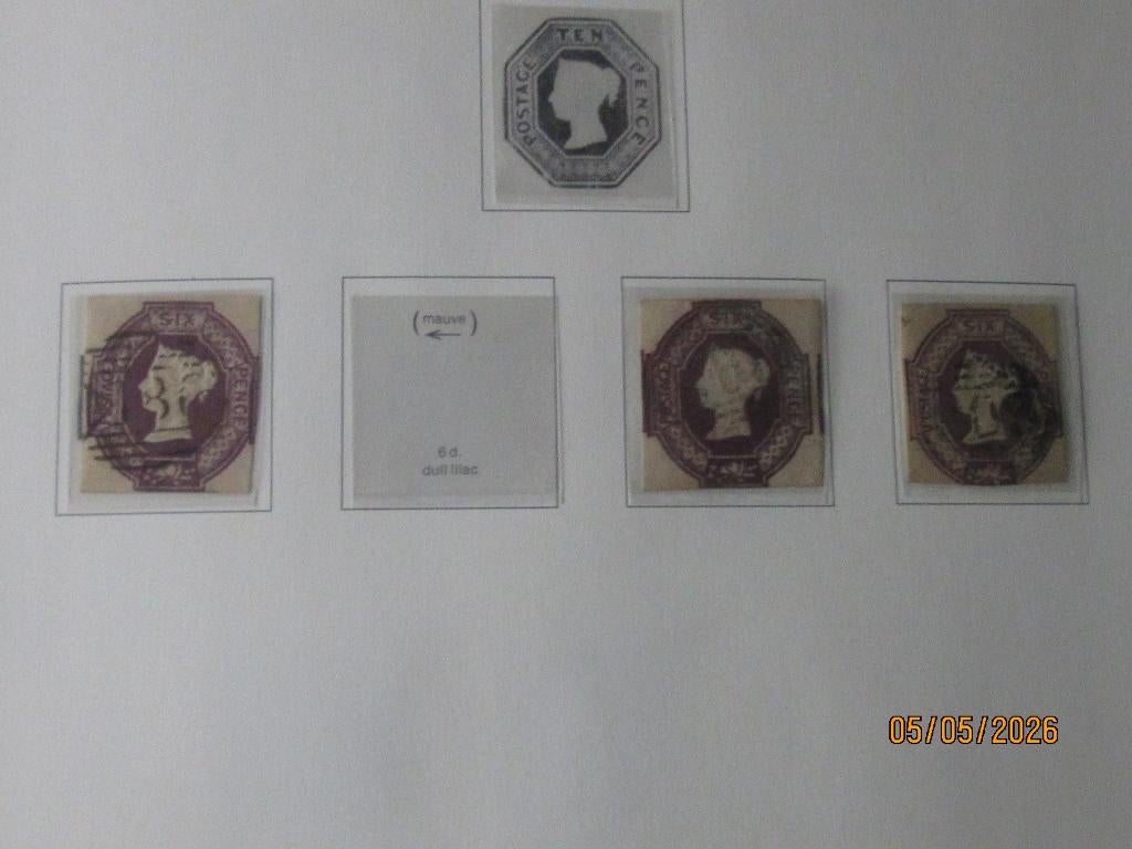 Nico Engeland Mi 5 (3x) gestempeld 1847, Ophalen of Verzenden, Gestempeld