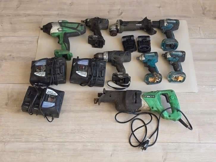 Partij Makita & Hitachi elektrisch gereedschap – opknappers, Ophalen of Verzenden, Gebruikt