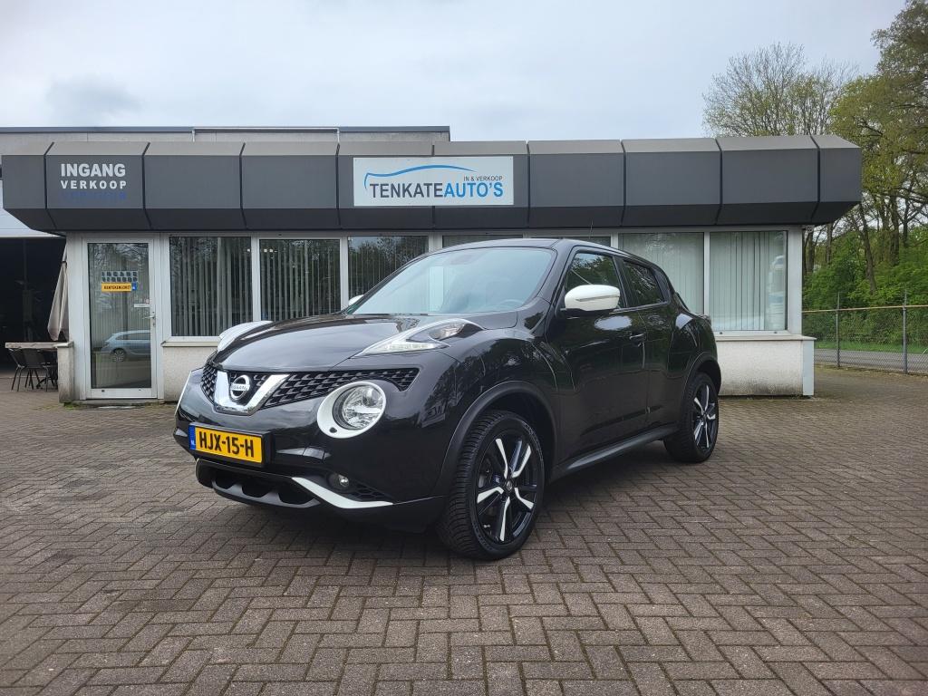 Nissan Juke 1.2 DIG-T S/S Con Ed Pano/Navi/Cruise/camera/18, Auto's, Nissan, 639 kg, Euro 6, Zwart, Bedrijf