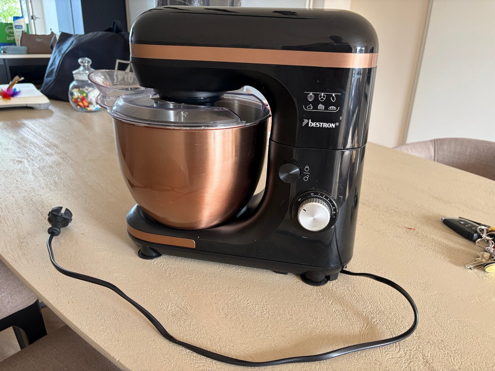 Bestron Copper Collection Keukenmachine - Zwart/Koper, 2 tot 3 liter, Ophalen, Gebruikt, 3 snelheden of meer