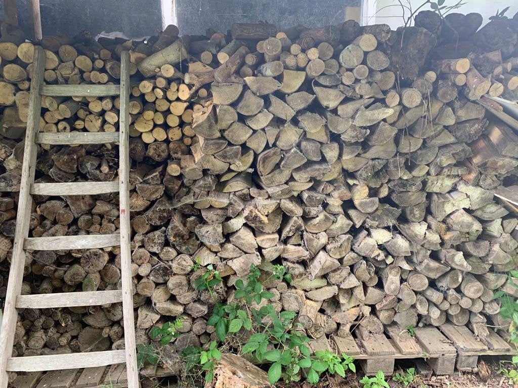 Droog gekloofd haardhout te koop per kuub, Tuin en Terras, 6 m³ of meer, Ophalen, Overige houtsoorten, Blokken