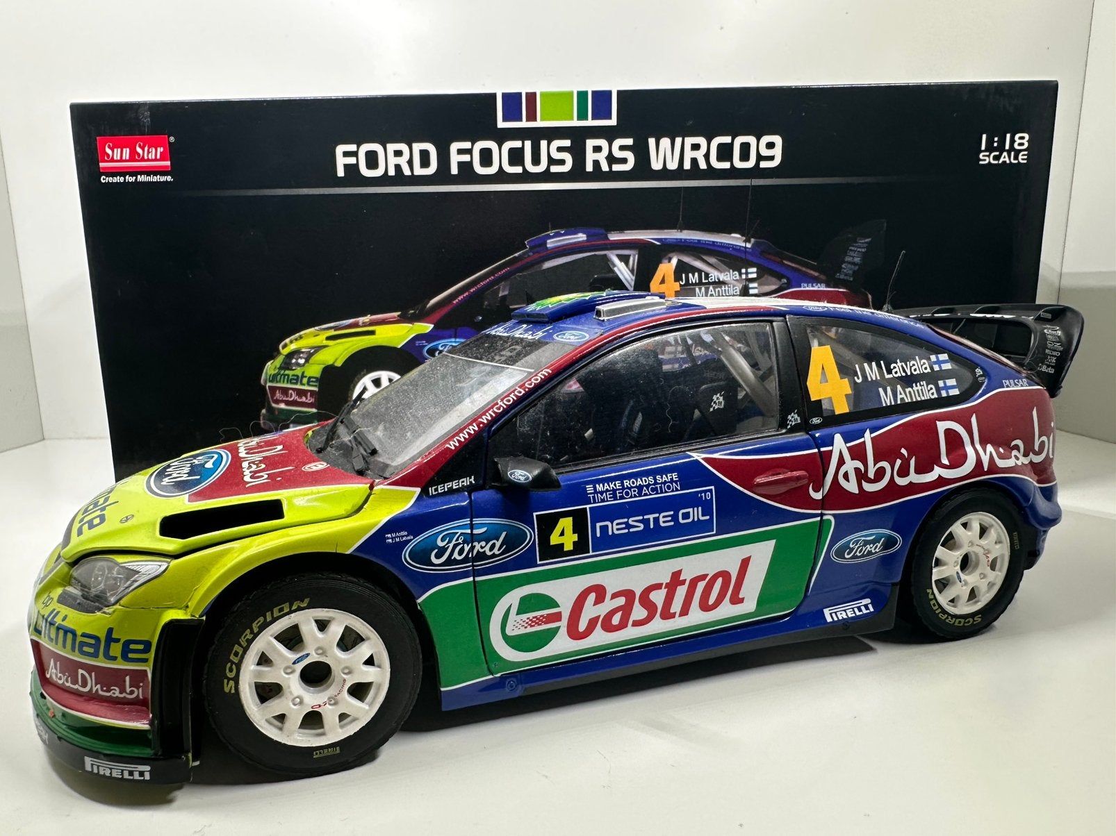SUN STAR 1:18 FORD FOCUS RS WRC09 LATVALA RALLY FINLAND 2010, Ophalen of Verzenden, Nieuw, Auto, Sun Star