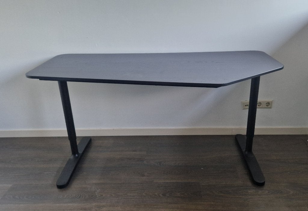 bureau bruinzwart ikea 160*80 cm, Ophalen, 160 cm, Gebruikt, Hout
