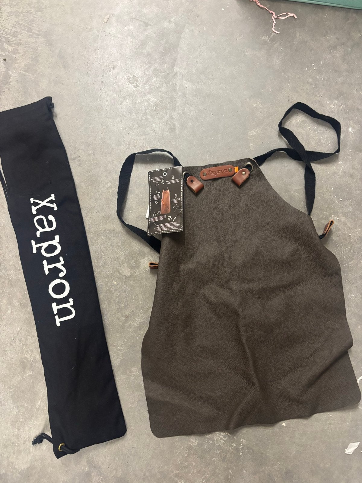 Xapron leren kinder kook bbq schort - Bruin nieuw, Ophalen of Verzenden, Nieuw