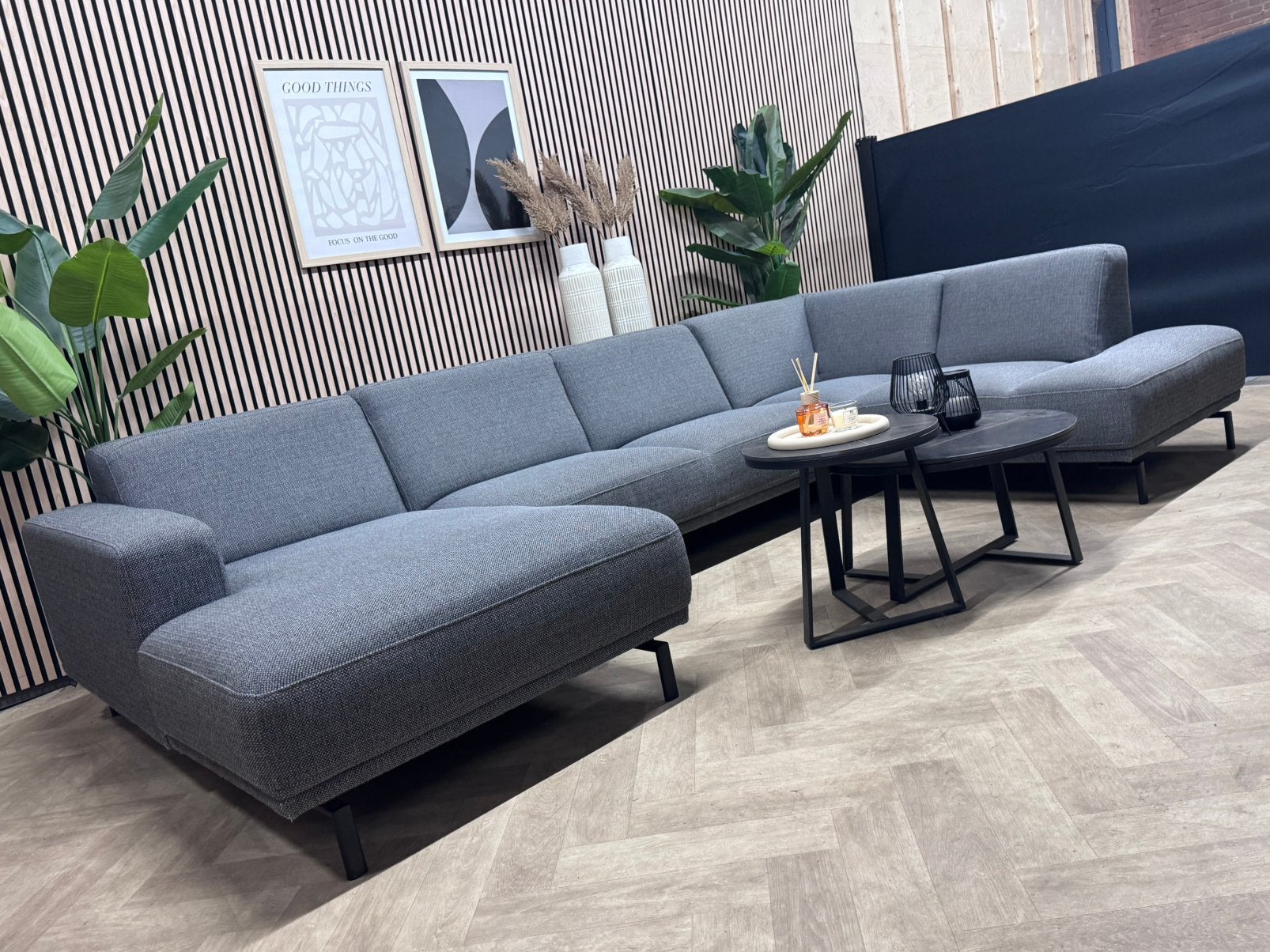 ZGAN | Montel Star U-Bank / Hoekbank - Grijs - 350cm, Huis en Inrichting, -, -, Hoekbank, 300 cm of meer