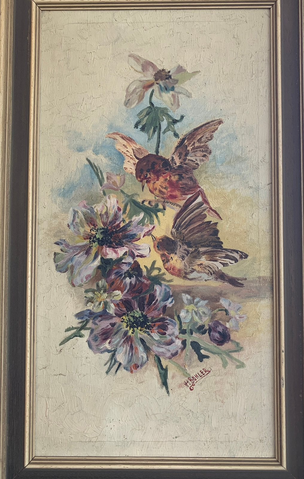 Heinrich Böhler olieverf schilderij, Ophalen, Doek, Dieren, Olieverf