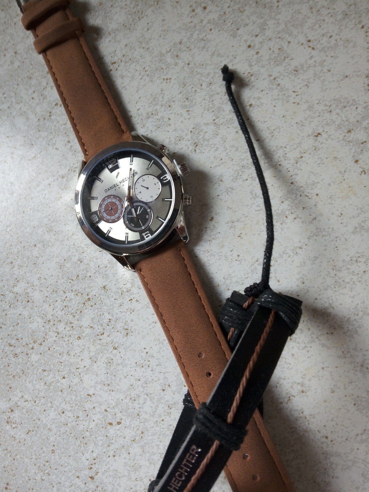Daniël Hechter Horloge met bijpassende Armband NIEUW !!!, Overige merken, Leer, Staal, Polshorloge