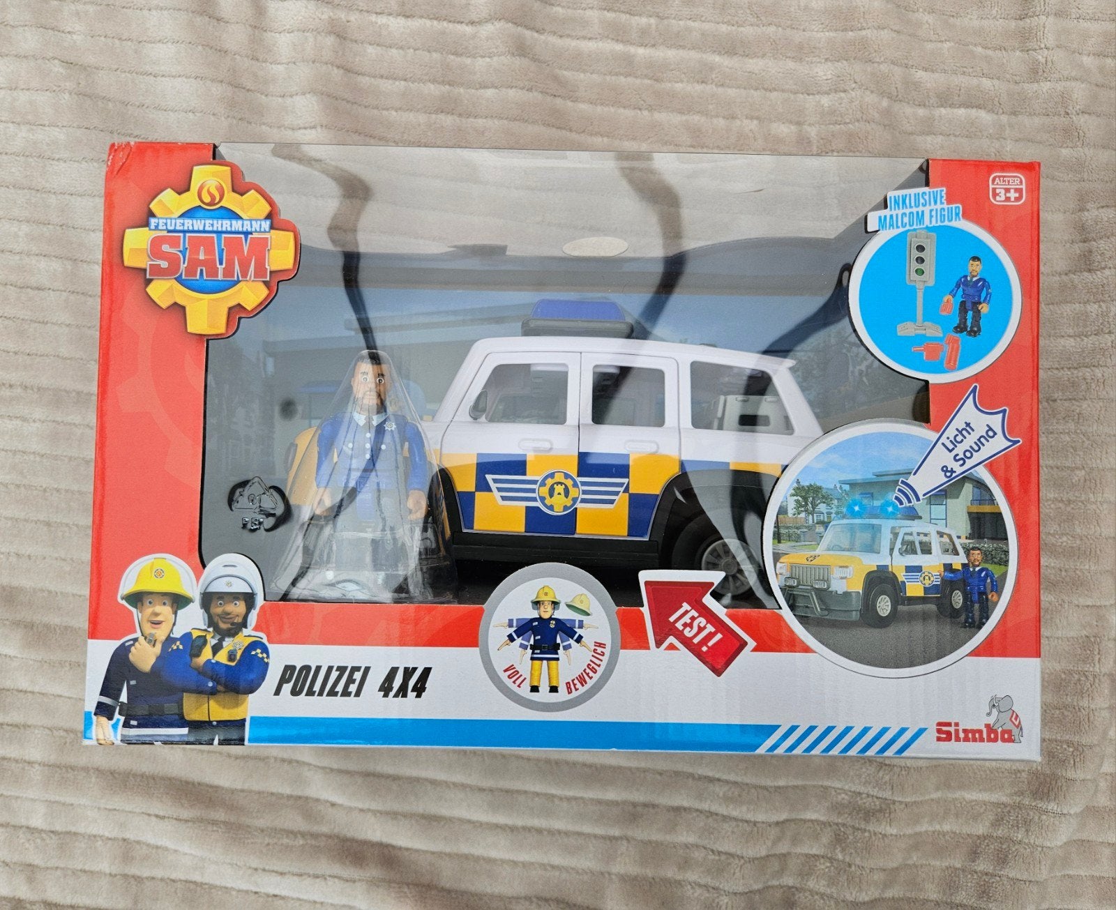 Brandweerman Sam Politie 4x4 met Licht & Geluid, Ophalen of Verzenden, Nieuw