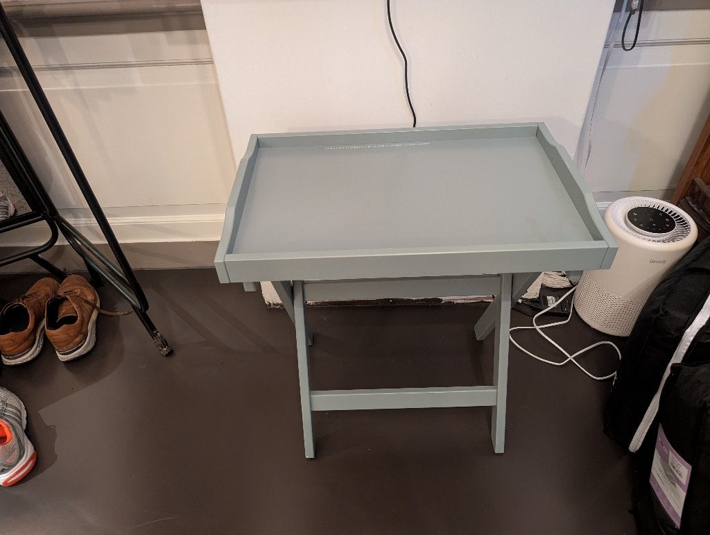 IKEA MARYD grijze dienbladtafel inklapbaar, Ophalen, Gebruikt, 75 cm of meer, 60 cm of meer