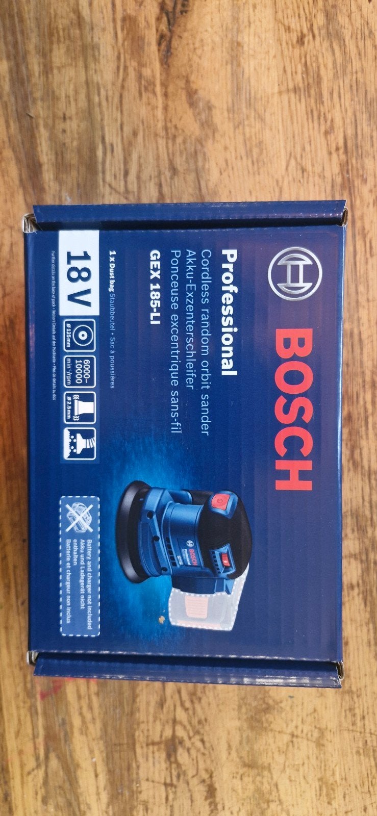 Bosch Professional GEX 185-Li, Ophalen of Verzenden, Nieuw, Minder dan 600 watt, Excentrische schuurmachine