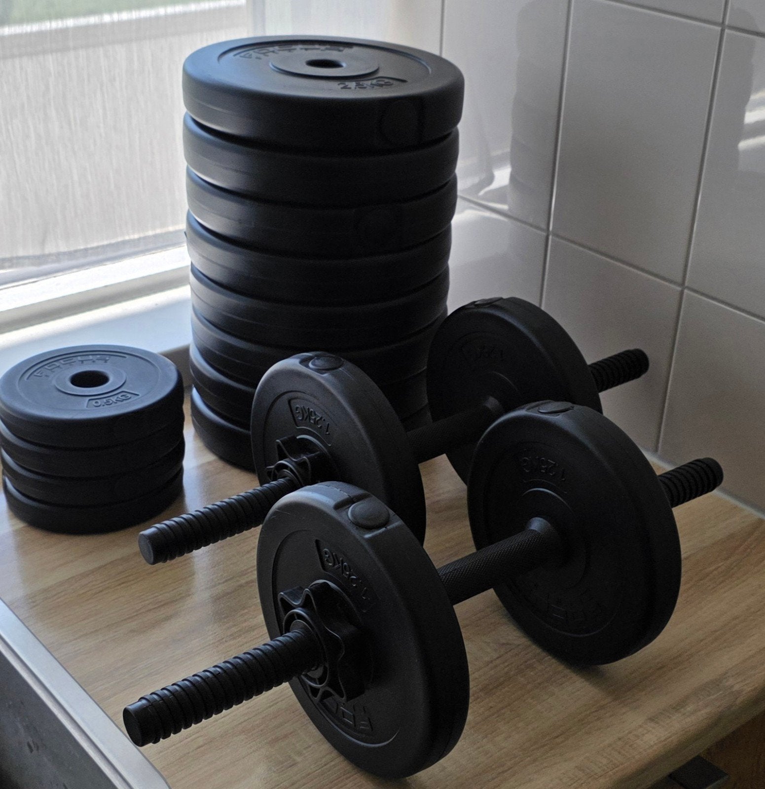 Dumbbell set 27 kg., Ophalen, Zo goed als nieuw, Dumbbell