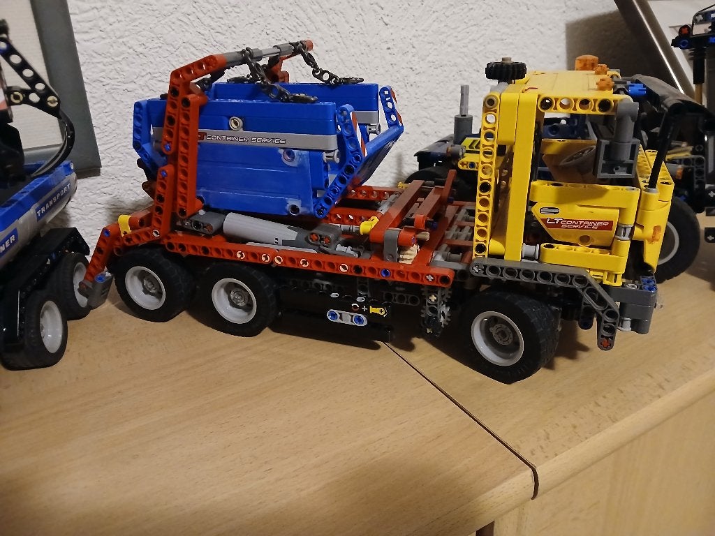 lego vrachtwagen met puin container, Gebruikt, Lego, Ophalen of Verzenden, Complete set