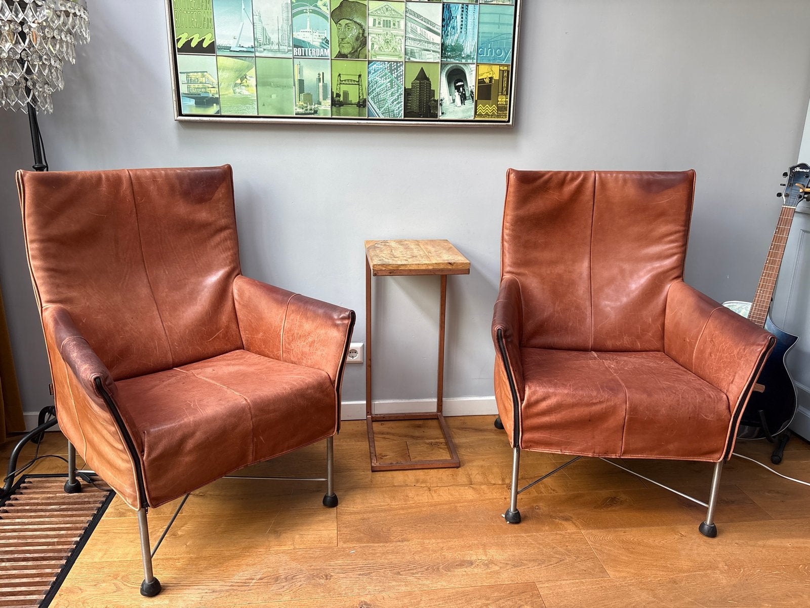 Montis Charly Fauteuils - Groot Formaat (2 stuks), Ophalen, Gebruikt, Minder dan 75 cm, Leer