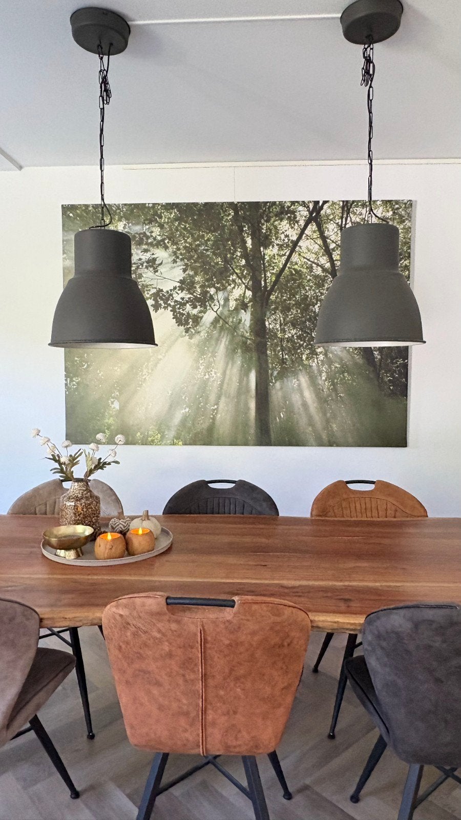 2x hanglamp en staande lamp Ikea Hektor, Ophalen, Gebruikt, Metaal, E27 (groot)